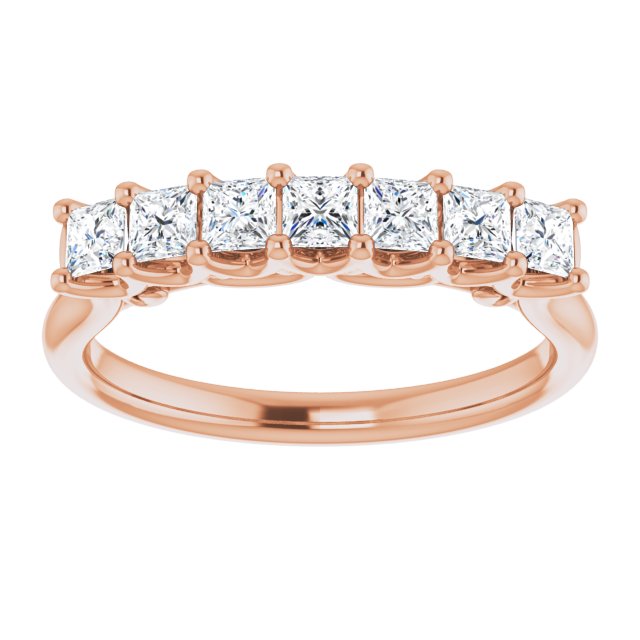 0.70 ct. Prong Set Princess Cut Diamond Wedding Band-VIRABYANI